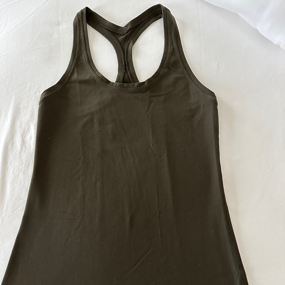Lululemon Cool Racerback Tank Dark Olive Size 8